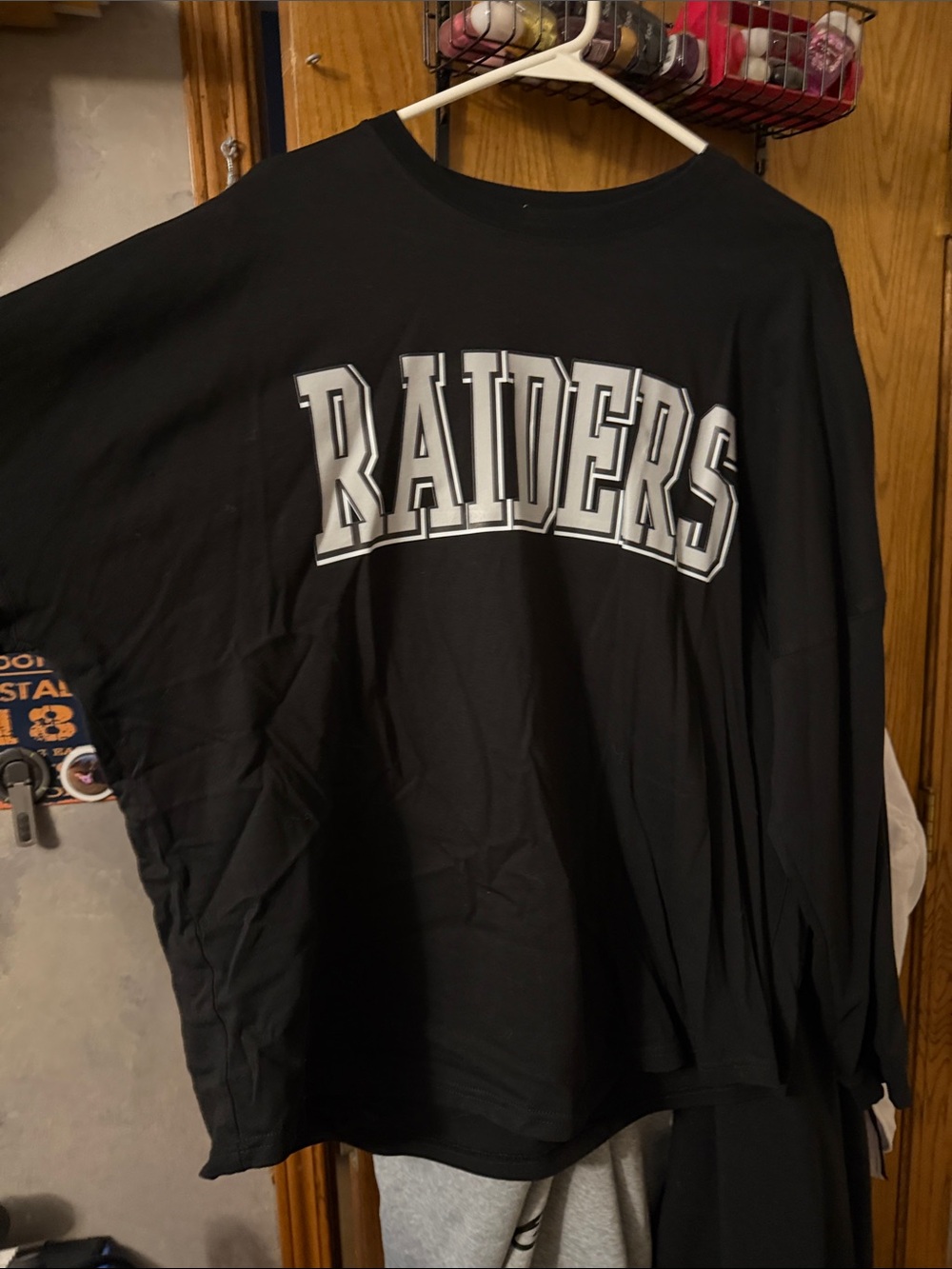 Raiders Black Long Sleeve Tee - Team Logo